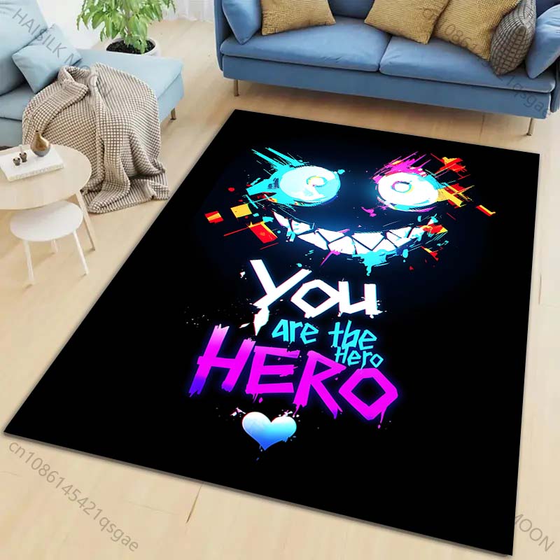 Mode Neon Graffiti Gedruckter Teppich für Wohnzimmer Schlafzimmer Heimdekoration Rutschfeste Bodenmatte Moderner Teppich Sofa Bereichsteppiche