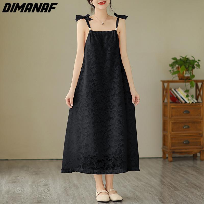 

DIMANAF 2023 Летнее платье-футболка больших размеров Женское хлопковое свободное платье Киссель Шифон Повседневные женские однотонные платья