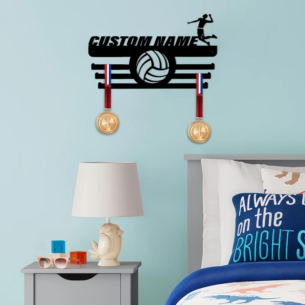 Metal Soccer Medal Holder Wall Mount Sports Award Display Rack Football Player Gift Home Decor