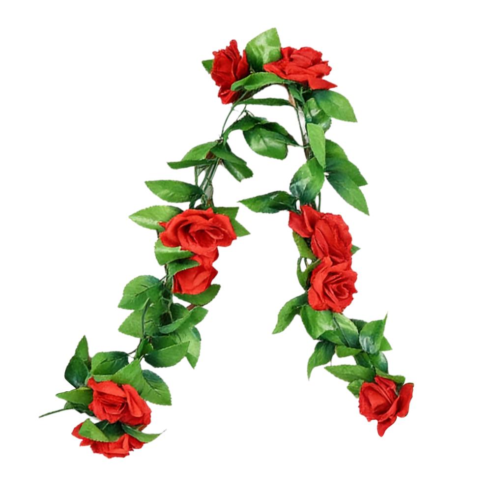 6-farbige künstliche Blumenranke 2-3 m Länge 9 Seidenblumen Hochzeits-Heimdekoration für Bogenwand Stuhllehne TV-Schrank Flurdekoration