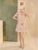 Chinese National Style Embroidered Summer Dress with Beading In Floral A-line Design