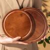 Circular Shape Wooden Cake Stand 8 Inch Fruit Snacks Storage Tray  Kitchen