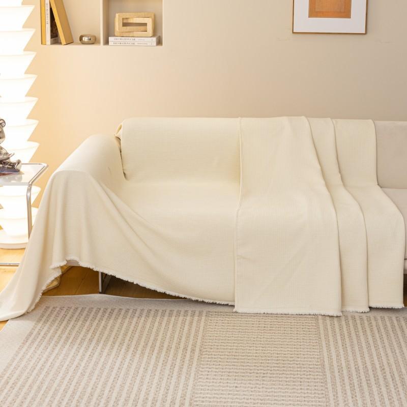 Copridivano Morbido Monocolore per Soggiorno Antiscivolo Spesso Solido Tappetino Cuscino per Divano Stile Semplice Asciugamano per Divano in Peluche Decorazione Divano Casa