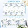 Juweked 3 Pcs Blue Elephant Baby Shower Tablecloth for Boy It's A Boy Baby Shower Tablecloth Gender Reveal Decor, 70.8" x 42.5"