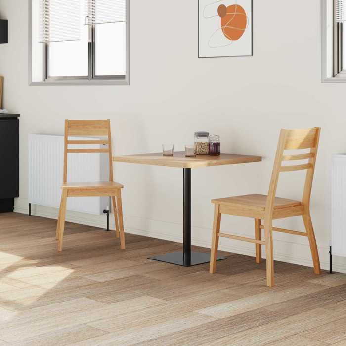 Chaises de salle à manger - MAISON EXCLUSIVE - Lot 2 - Bois de hévéa massif - Dossier ergonomique - Pieds carrés