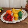 Fruit Tray, Alloy Home Round Plate, Large Size Silver Retro Snack Disc, Living Room Desktop Decoration Storage Supplies,44 cm