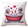 New Valentine's Day Pillow Cover Fun Watercolor Valentine's Day Old Couple Push Cover Home Cushion Cover