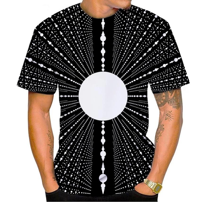 Fashionable 3D printed men's casual hip-hop cool T-shirt funny short sleeved T-shirt
