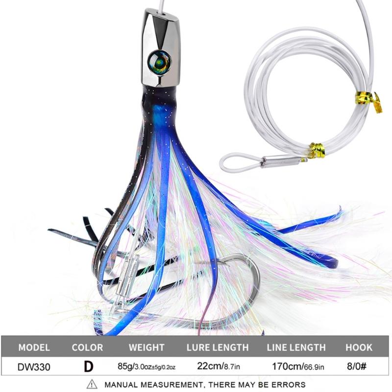 Squid Skirt Trolling Lures Saltwater Octopuses Baits Metal Head Octopuses Squid Skirt Baits Squid Skirt Trolling Lures