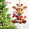 2D Flat, 1pc Cute Giraffe Acrylic Ornament - Christmas, Halloween, New Year, No Power Hanging Decoration, Indoor/Outdoor Holiday Home Decor, Exquisite