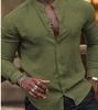 Men's Stand Collar Long Sleeve Shirt, Slim Fit Casual Fashion Top for Daily Wear