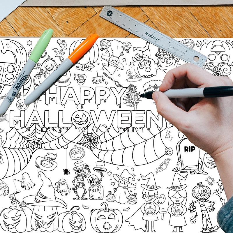 

Halloween & Christmas Disposable Graffiti Paper Tablecloth for Parties & Birthdays Dinosaur World