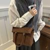 Brown Vintage PU Crossbody Bag Handbag Female Tote Bag Creative Suede Velvet Shoulder Bag  Outdoor