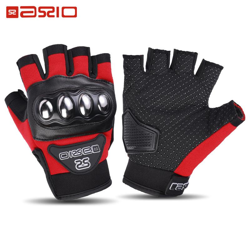 Summer Fingerless Motorcycle Gloves Steel Protective Breathable Motorbike Half Finger Gloves Dirt Bike Cycling Moto Guantes