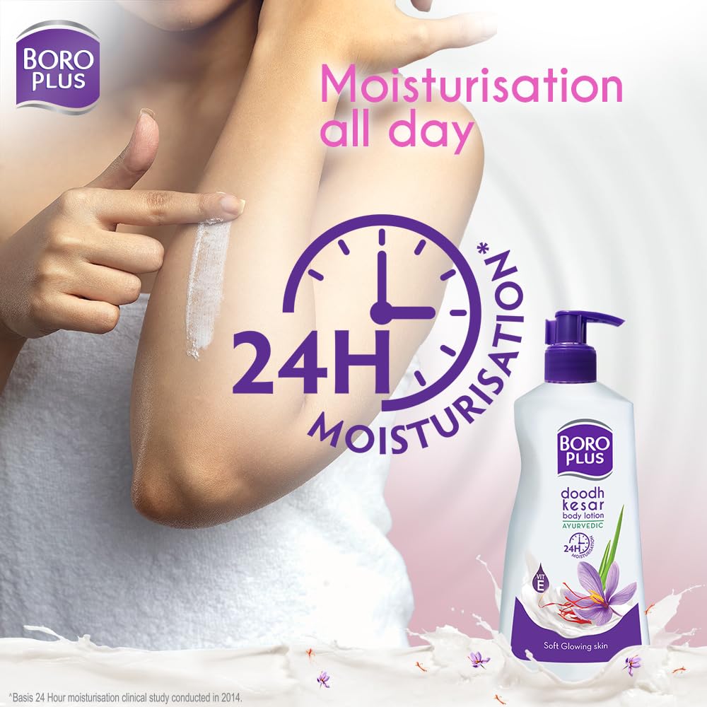 BOROPLUS Doodh Kesar  Body Lotion for Nourishment Normal Skin 400 ml Pack of 1 Ayurvedic Moisturizer