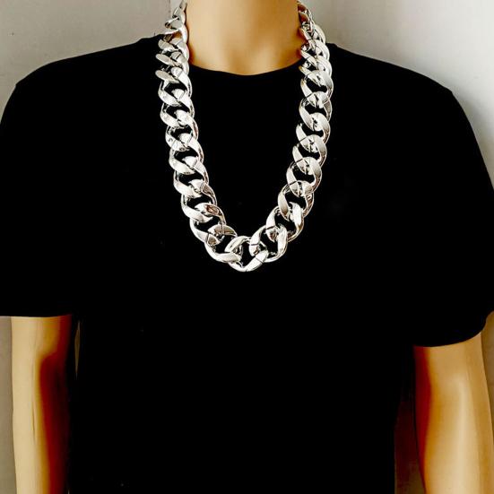 Colar masculino grande corrente hip hop resina exagerada geométrica gargantilha colar para coquetel
