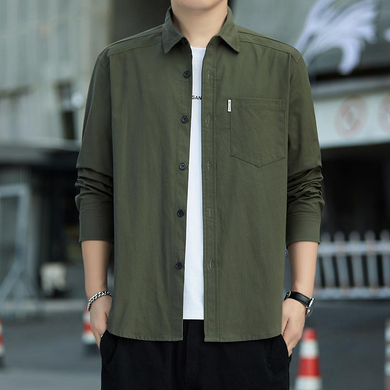 Men's Long Sleeved Shirt Korean Casual Loose Shirt Men's Coat
