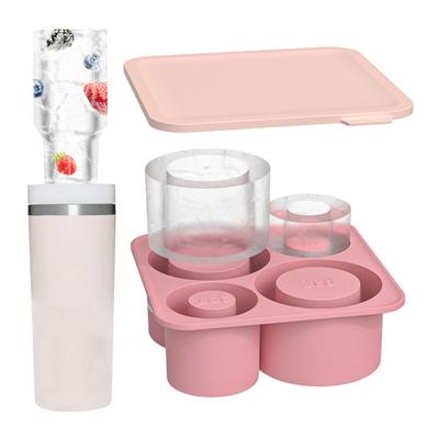 Silikon Eiswürfelform für 20-40 oz Becher Hohlzylinder Design Eis