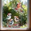 1Set Christmas Bird and Tree Branch Window Static Stickers Waterproof Suitable for Home Kitchen Office Festive Christmas Decors