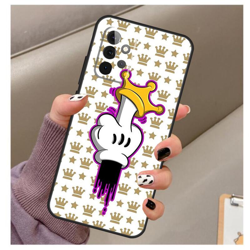 Cartoon Middle Finger For Samsung Galaxy A53 A33 A23 A13 A14 A24 A34 A54 A52 A32 A22 A12 A51 A71 A25 A15 Case