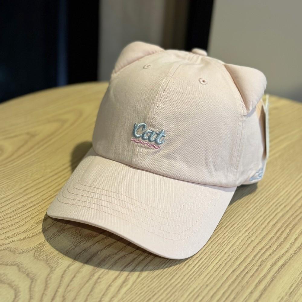 3D Cat Ear Cat Ear Baseball Cap Wide-Brimmed Breathable Embroidery Letter Baseball Cap Embroidery Letter Sun Protection Hat