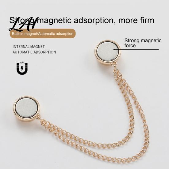 Hosenbein-Klammern 2 Stück Magnetische Kleiderklammer zum Kürzen von Beinen Knopfklammer Längenkürzer Hemdsärmel Säume Kleidung Dekorativ mit Kette