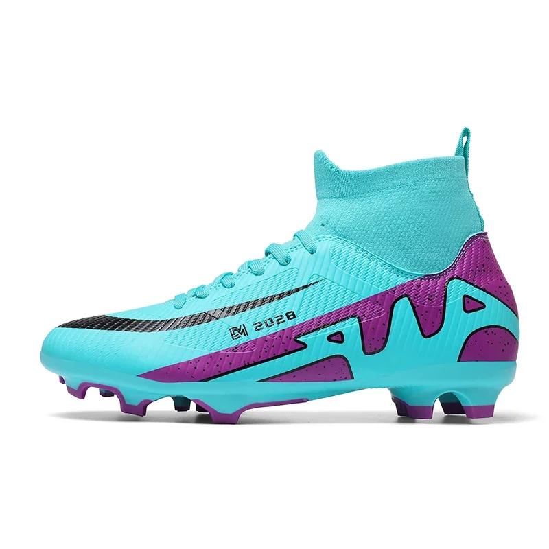 Professional Men Soccer Shoes Studded Adult Football Boots Cleats Turf Indoor Futsal Match Ultralight TF/FG High Ankle Sneakers
