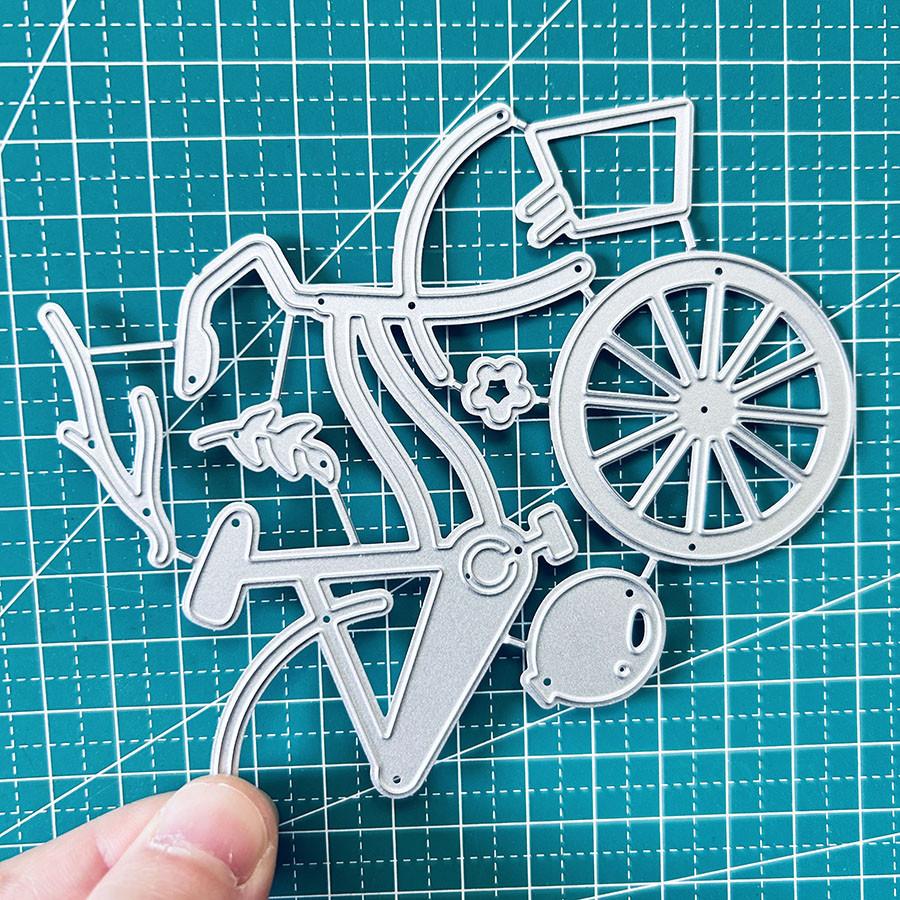 Bicycle Balloon Plant Metal Cutting Dies Scrapbooking Stencil Die Cuts Card Embossing Photo Album Template Mold Decoration Craft