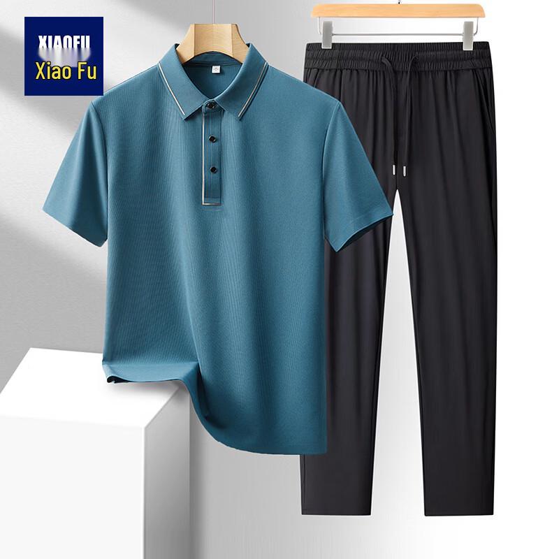 

Men s Ice Silk Short-Sleeve Casual Sport Suit 3XL