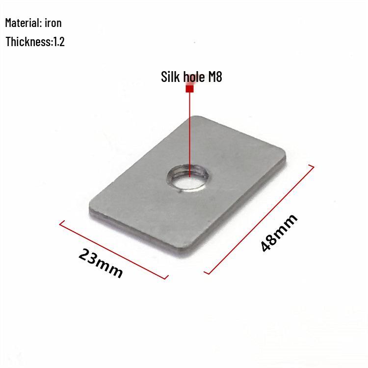Stainless Steel Square Tube Connector with Threaded Hole for Storage Rack Assembly