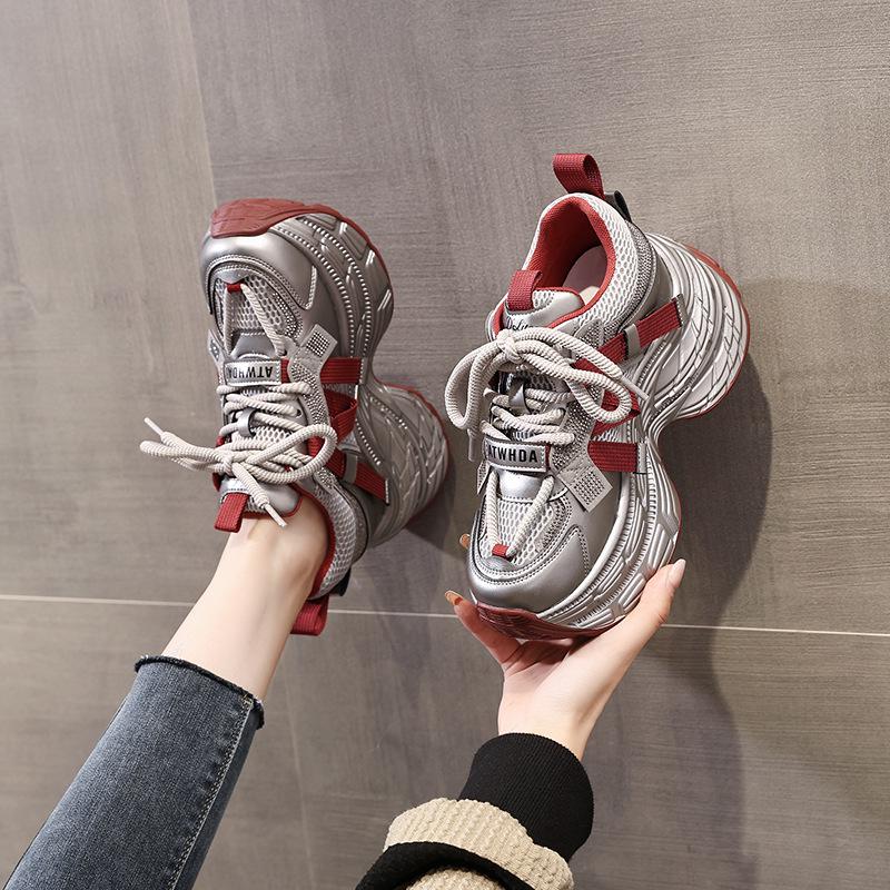 TW1586-2 Women's 8cm Hidden Heel Chunky Dad Shoes - Autumn 2025 Trend