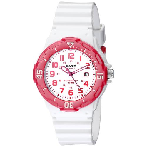 Casio Women's Sports 3-Hand Analog White Dial Watch #LRW200H-4BV