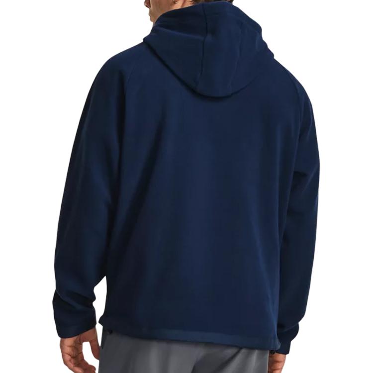 Under Armour Solid Color Hooded Fleece Pullover Sweatshirt Men Sweatshirt Navy 1378981-408