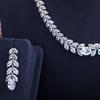 T0147 Necklace Earrings Two-Piece Set, Zircon Electroplated Platinum Set Chain Wedding Dinner Jewelry Set