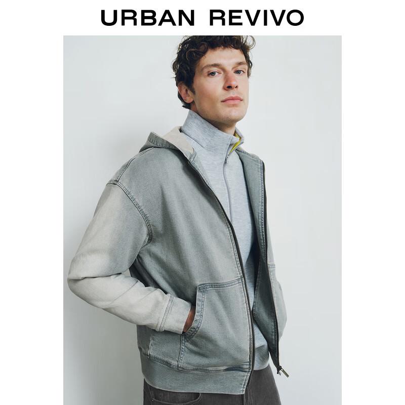 UR Men's Retro Washed Hooded Denim Jacket