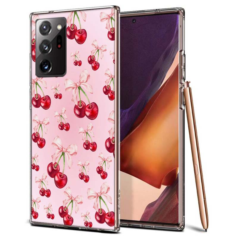 Kirsch Schleife Handyhülle für Samsung A55 A35 A25 A15 A07 A05S A16 A17 A26 A36 A37 A56 A57 Galaxy Note 20 10 A50S A71 A51 A31 A30 A2