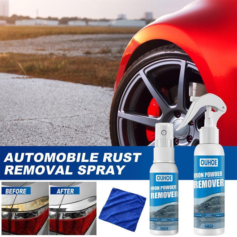

30/100ml Derusting Spray With Towel Metal Cleaner Cleaning Rust Spray Iron Powder Car Remover Maintenance O9R0 30ml