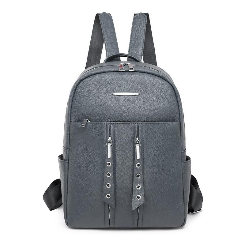 Jednobarevný dámský cestovní batoh na zip s velkou kapacitou