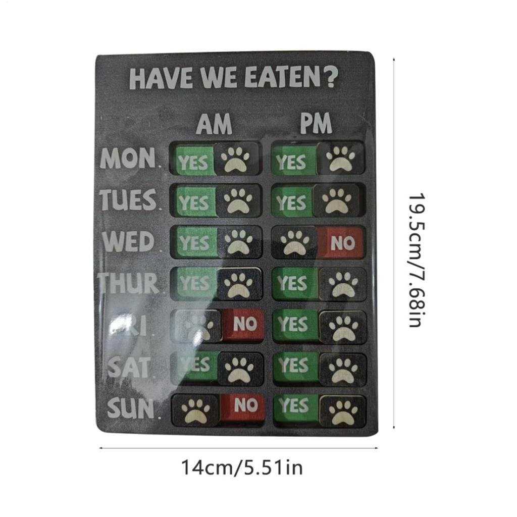 Feeding Reminder Sign Adorable Hangable Board Decoration Pet Feeding Recorder Board For Living Room Kitchen Dining Room Bedroom