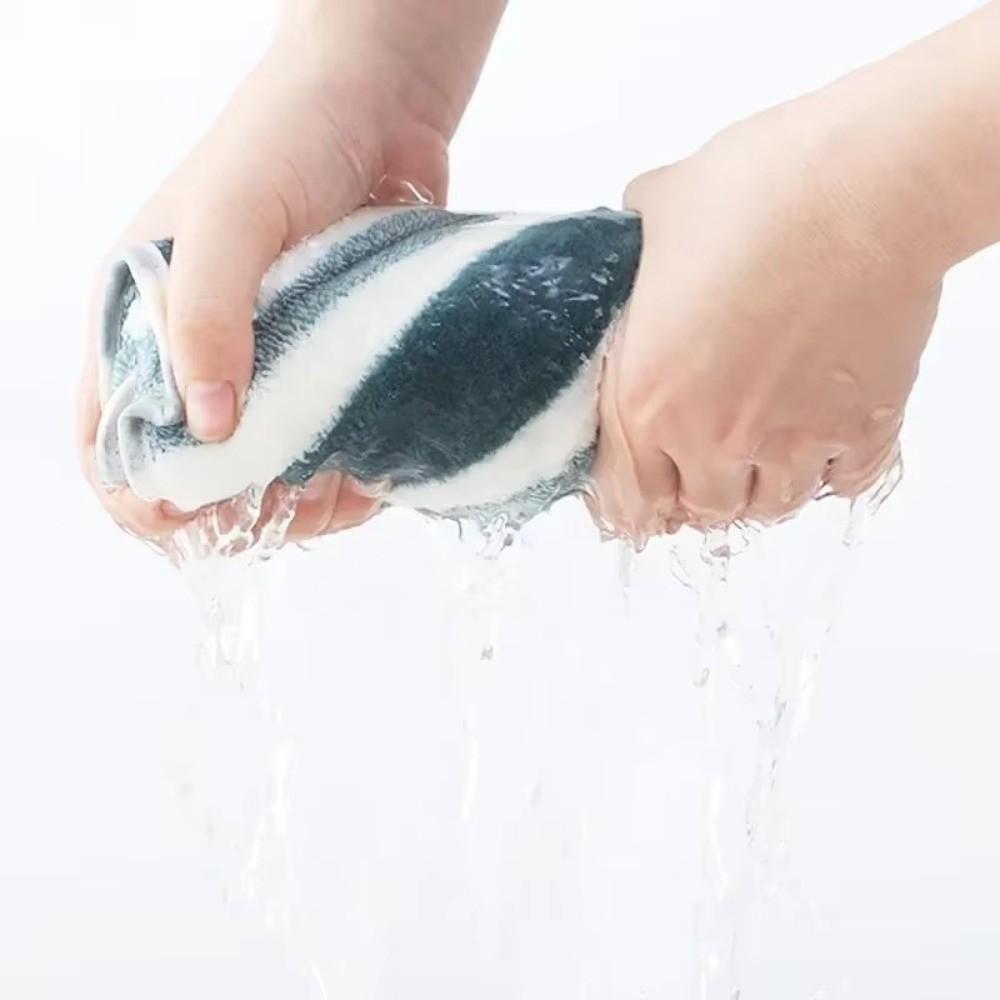New Thickened Soft Face Towel Quick Absorbent Coral Velvet Cotton Towel Striped Pattern Solid Color Hand Towel Household