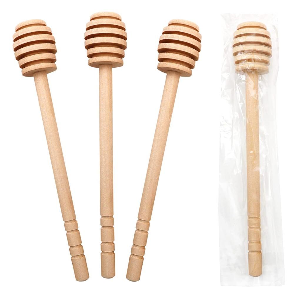 1pcs Natural Wood Honey Dipper Practical Stirring Stick for Kitchen & Jar