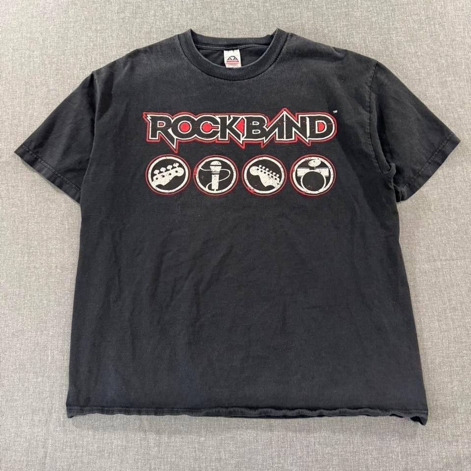 Vintage Y2K Rock Band T-shirt Video Game Promo Black Mens XL