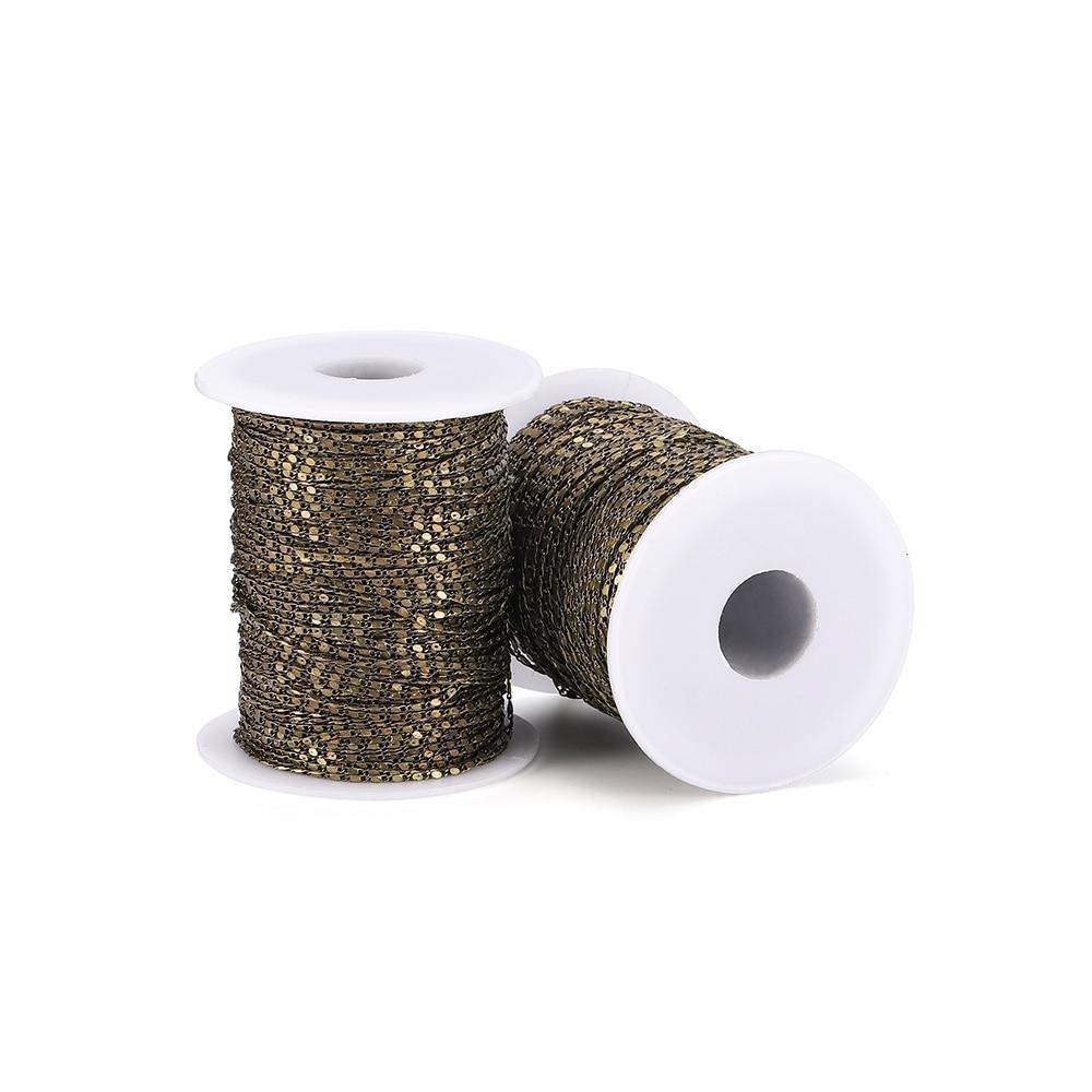 5 Meter/Lot 1.6mm Metal Copper Earring Anklet Neackalce Chains Accessories for Bracelet DIY Jewelry Making Handcrafts Supplies