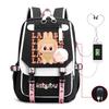 Cute LABUBU cartoon printed backpack for junior high school students with large capacity ins wind school bag