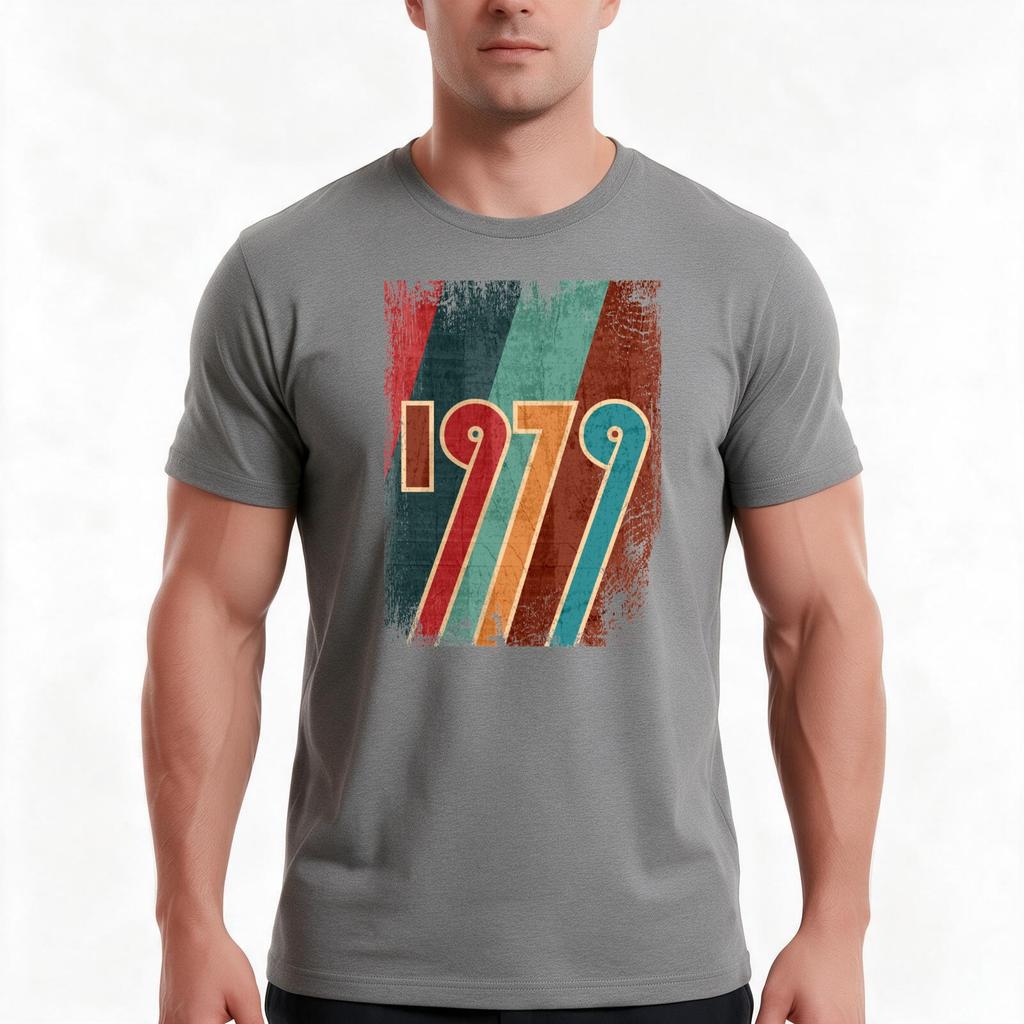 1979 Vintage Style Birthday Gift Born In 1979 Retro Bday Party Present Tshirt Summer Casual Cotton Tee Vintage Graphic Print