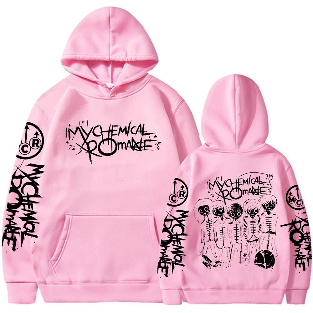 Band My Chemical Romance Cartoon Vintage Hoodies Herren Damen Kleidung Gothic Punk Kapuzenpullover Lässige Langarm Pullover