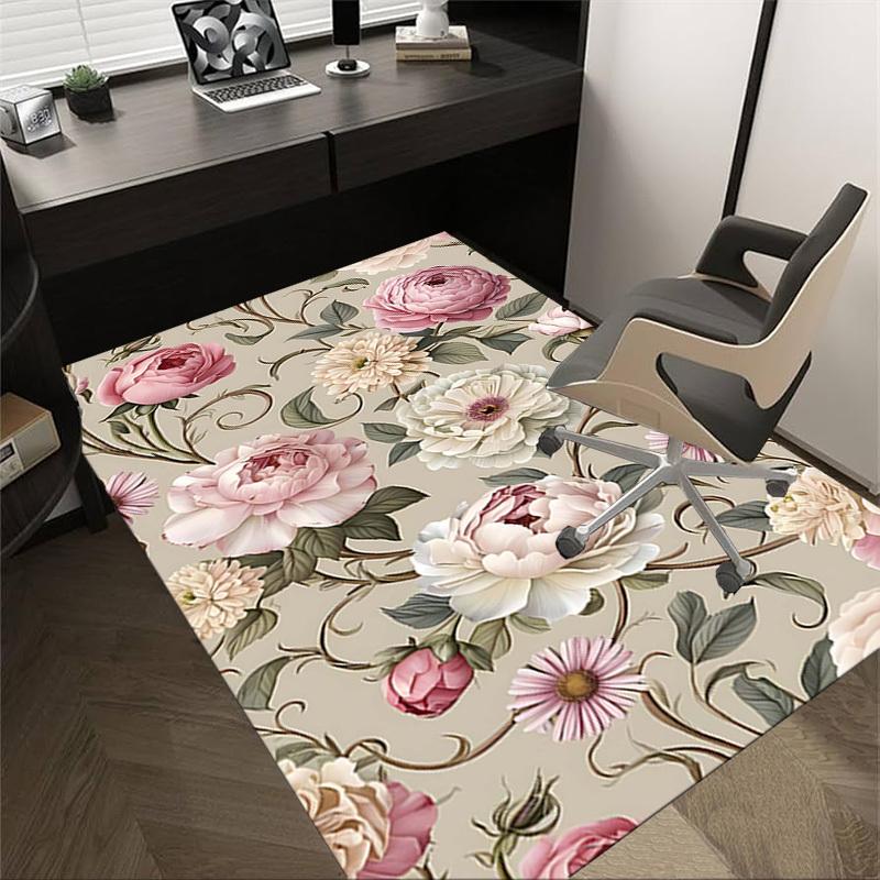 1PC Floral Pattern Extra Large Non Slip Floor carpet, Office, family, Studio   Large Area Rug Indoor Rugs, Bold Statement Piece