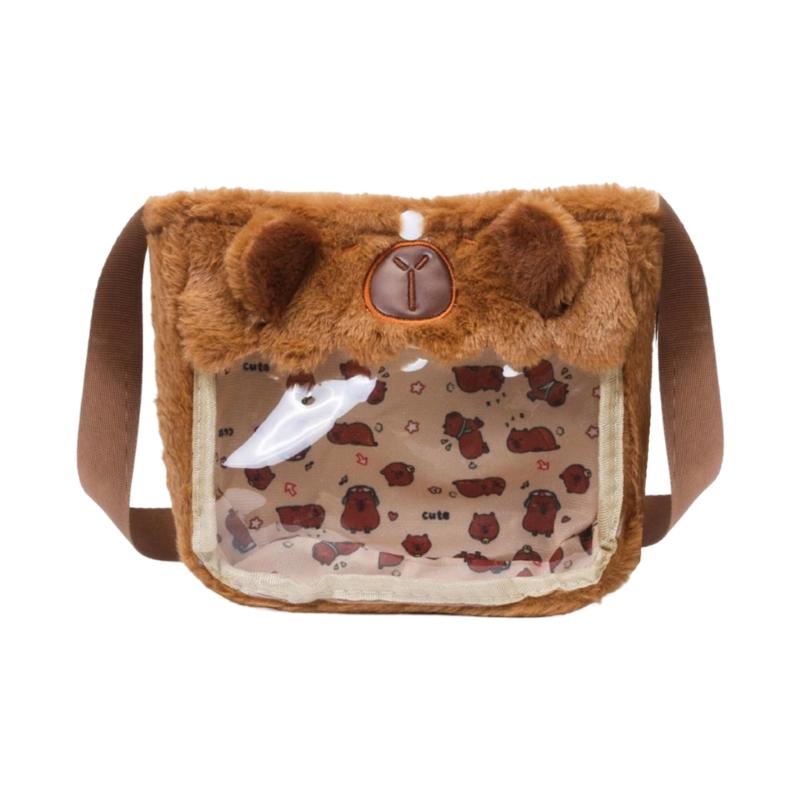 Capybara School Bag Spacious Plush Backpack For Children And Cartoon Lover Spacious And Comfortable Shoulder Bag