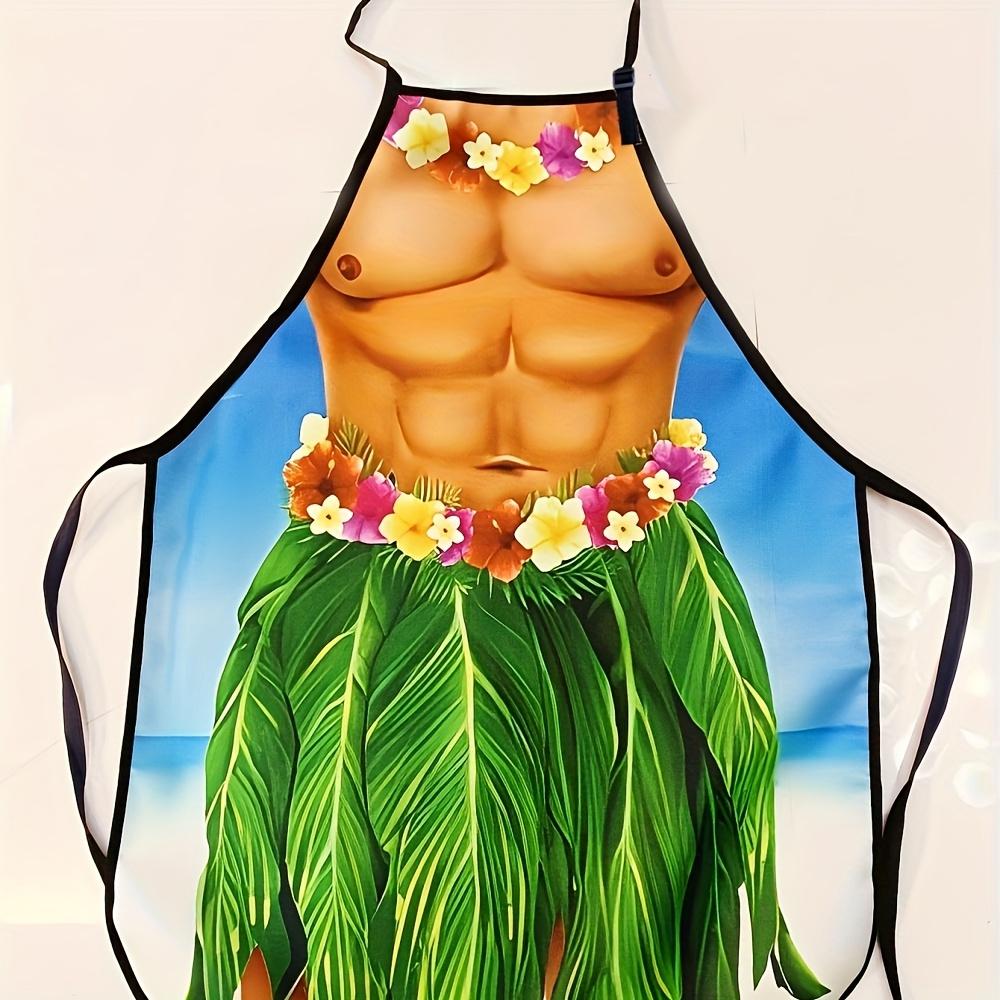Funny Hawaiian Chef Aprons for Couples - Tropical Beach Party Attire, High-Quality Cooking Aprons with a Back Tie Design - Perfe