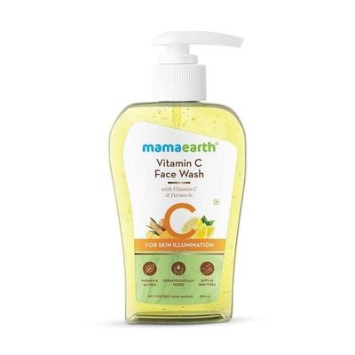Mamaearth Čisticí gel na obličej s vitamínem C pro ženy a muže 250 ml - Čisticí gel na obličej bez toxinů a olejů pro aknózní, suchou a mastnou pleť - Rozjasňuje pleť